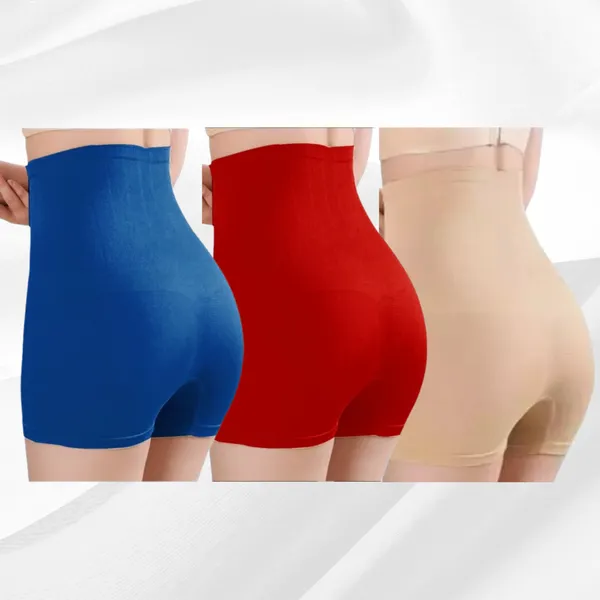 PIA_3-Pack:_Women's_Shaping_Tummy_Tucker_Boxer_Shapewear(Beige,Navy_Blue,Red)