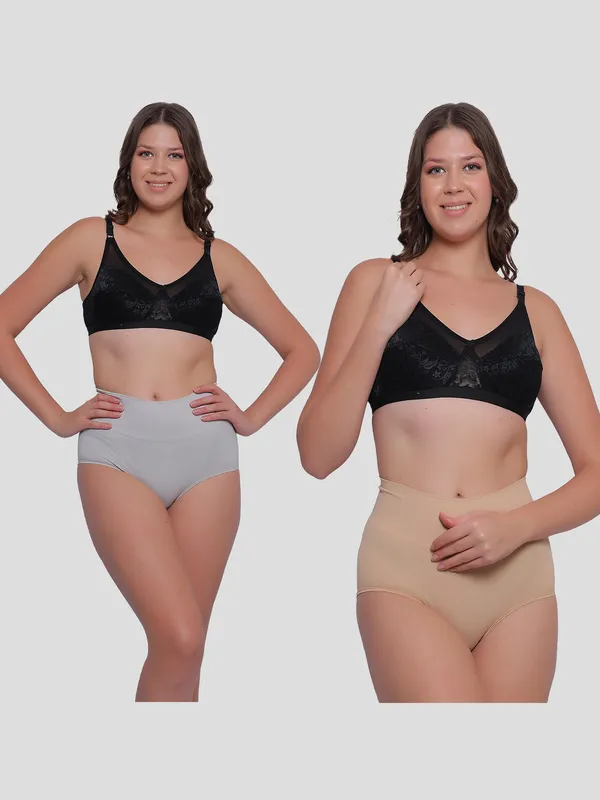 Pack_of_2:_Women's_PIA_Shaping_Tummy_Tucker_Boxer_Brief_Shorts,_Beige_&_Grey