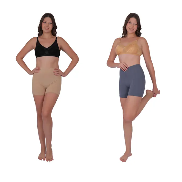 Pack_of_2:_Women's_Shaping_Tummy_Tucker_Boxer_Shapewear_(Beige_&_Grey)