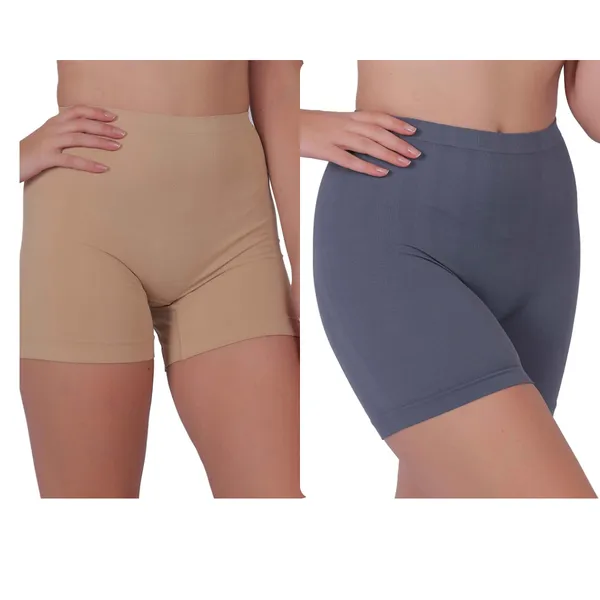 Pack_of_2:_Women's_Shaping_Tummy_Tucker_Boxer_Shapewear_(Beige_&_Grey)