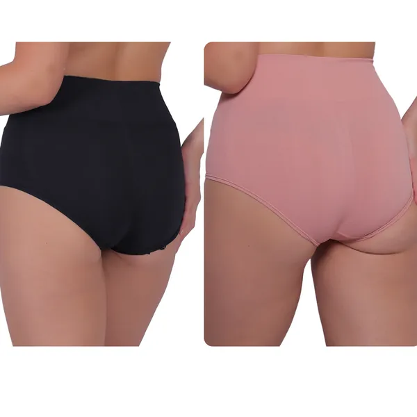 Pack_of_2:_Women's_PIA_Shaping_Tummy_Tucker_Boxer_Brief_Shorts,_Black_&_Peach