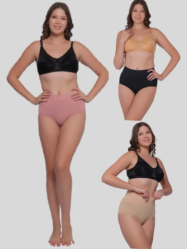 PIA_3-Pack:_Women's_Shaping_Tummy_Tucker_Boxer_Brief_s_(Beige,_Black,Peach)