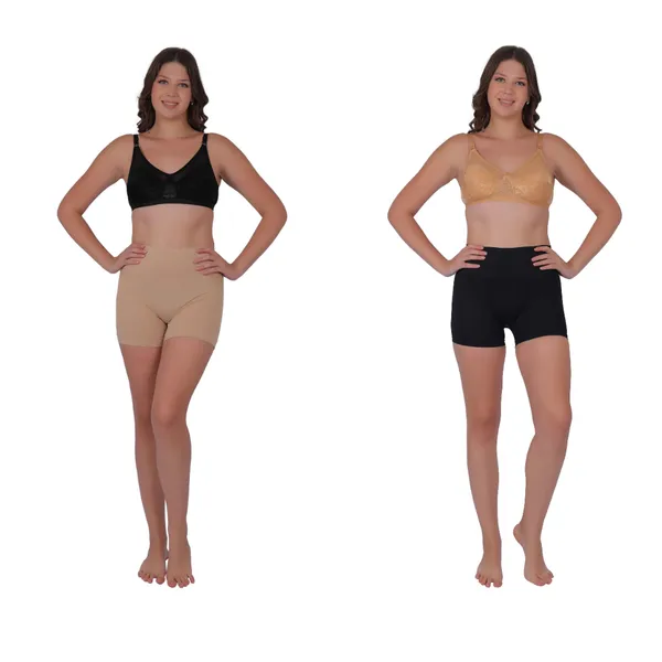 Pack_of_2:_Women's_PIA_Shaping_Boxers,_Beige_&_Black