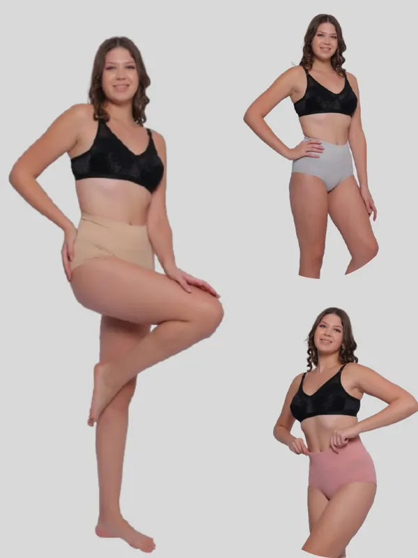 PIA_3-Pack:_Women's_Shaping_Tummy_Tucker_Boxer_Brief_s_(Peach,_Grey,_Beige)