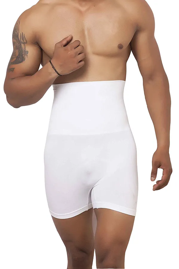 White_Tummy_And_Thigh_Full_Body_Shapewear_For_Men