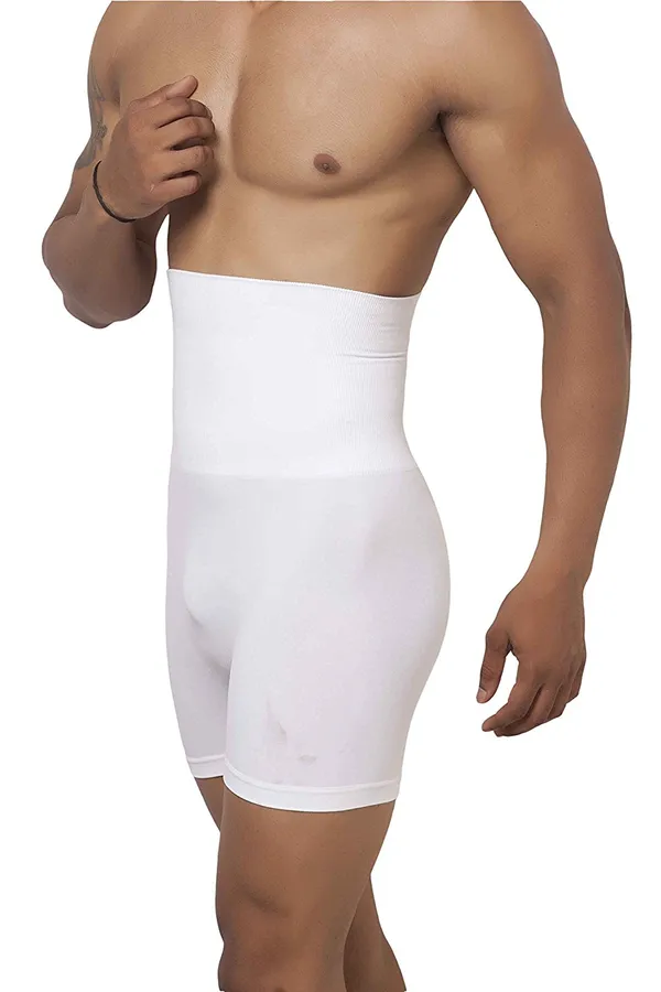 White_Tummy_And_Thigh_Full_Body_Shapewear_For_Men