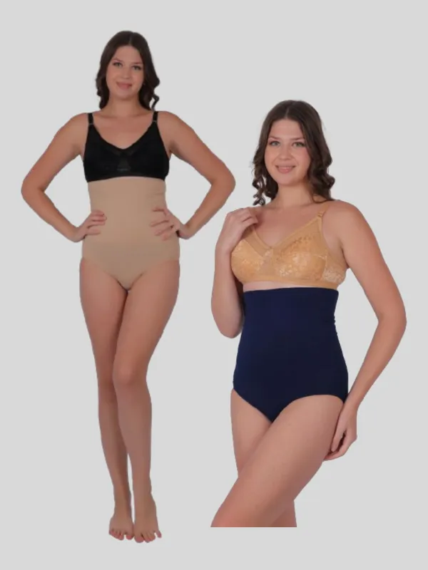 Pack_of_2:_PIA_Trends_High_Waist_Tummy_Tucker_Briefs_(Beige_&_Navy_Blue_)