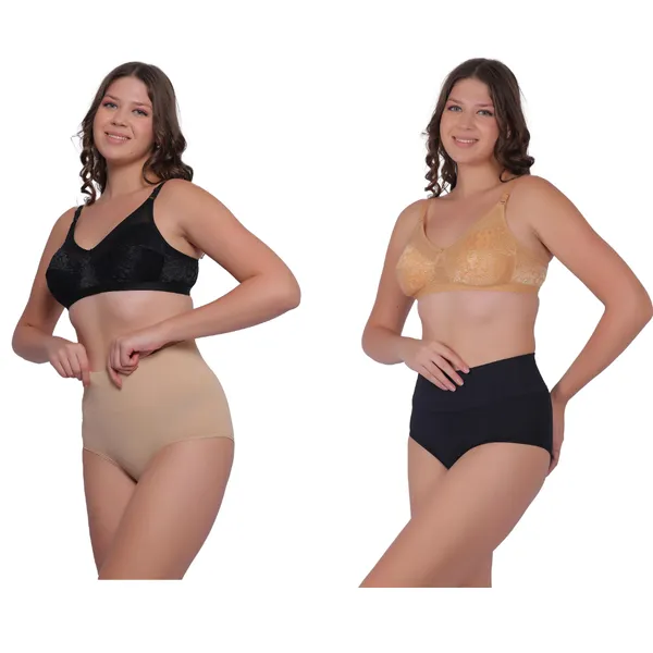 Pack_of_2:_Women's_PIA_Shaping_Tummy_Tucker_Boxer_Brief_Shorts,_Black_&_Beige
