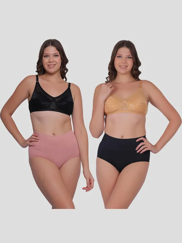 Pack_of_2:_Women's_PIA_Shaping_Tummy_Tucker_Boxer_Brief_Shorts,_Peach_&_Black