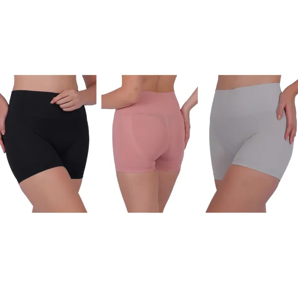PIA_3-Pack:_Women's_Shaping_Boxers_(Grey,Peach,_Black)