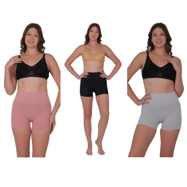 PIA_3-Pack:_Women's_Shaping_Boxers_(Grey,Peach,_Black)
