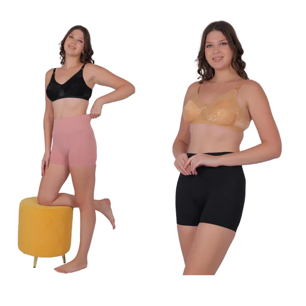 Pack_of_2:_Women's_PIA_Shaping_Boxers,_Black_&_Peach