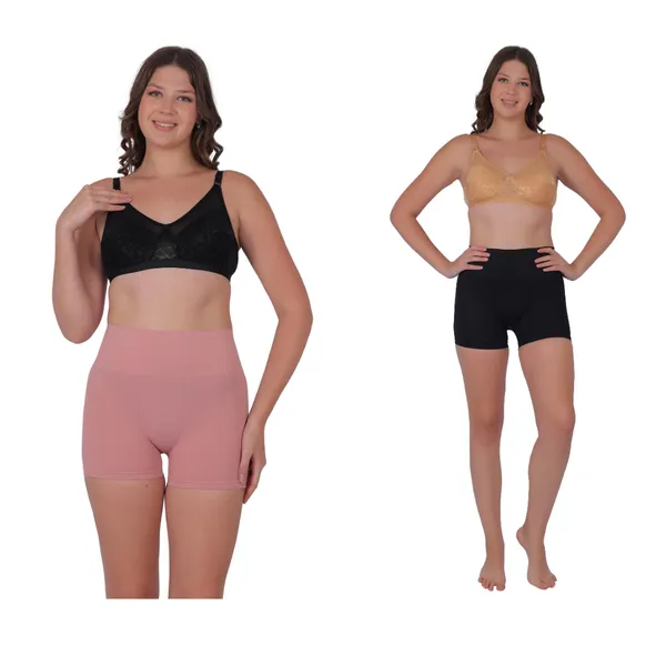 Pack_of_2:_Women's_PIA_Shaping_Boxers,_Black_&_Peach