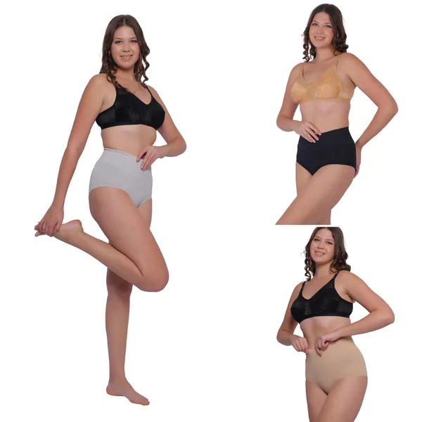 PIA_3-Pack:_Women's_Shaping_Tummy_Tucker_Boxer_Brief_s_(Grey,_Beige,_Black)
