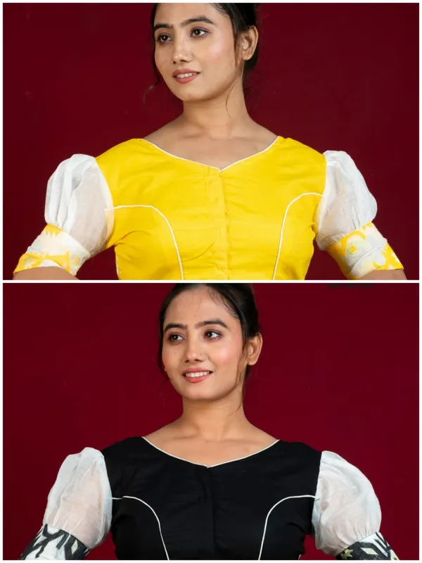 Combo_Of_Designer_jamdani_Blouse_(Black_&_Yellow)