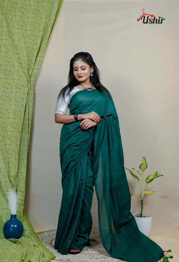 Bgreeny_Solid_Plain_Cotton_Handloom_One_Saree