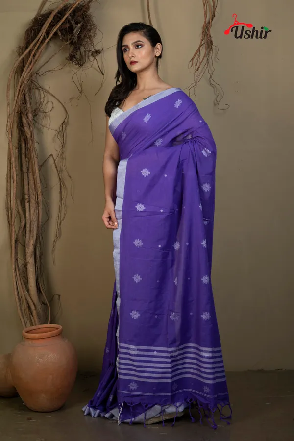 BLUE_Cotton_Handloom_Jhilmil_Saree
