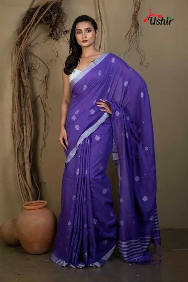BLUE_Cotton_Handloom_Jhilmil_Saree