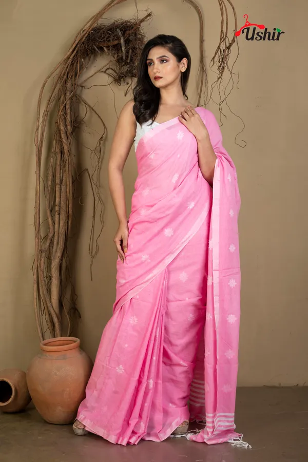 BabyPink__Cotton_Handloom_Jhilmil_Saree
