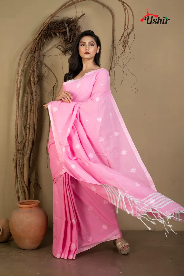 BabyPink__Cotton_Handloom_Jhilmil_Saree