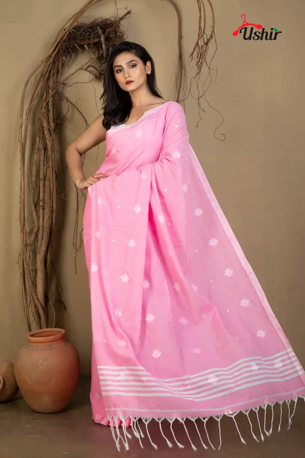 BabyPink__Cotton_Handloom_Jhilmil_Saree