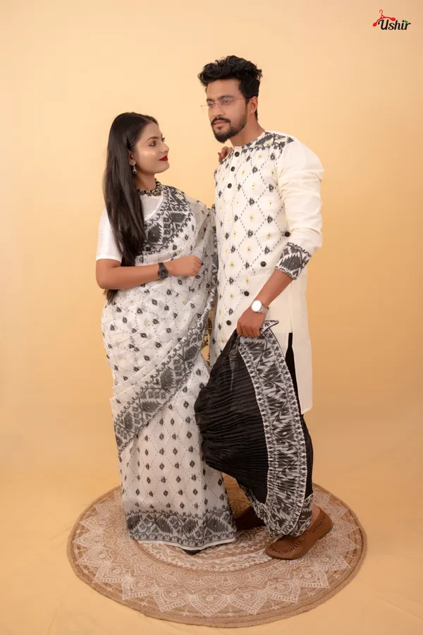 Black_&_white_dhakai_couple_set