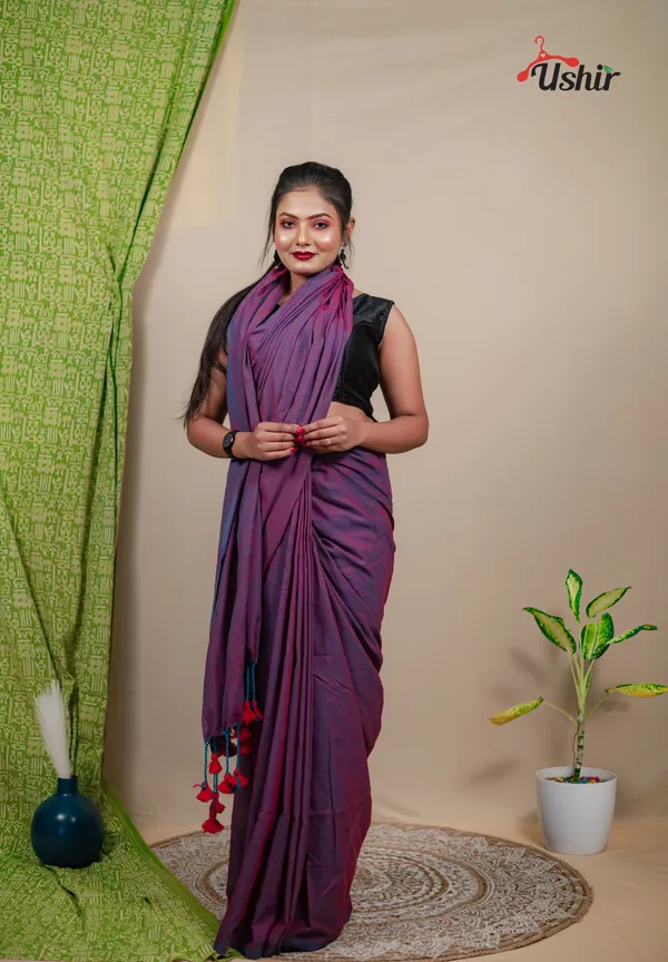 Dualtone_Solid_Plain_Cotton_Handloom_One_Saree