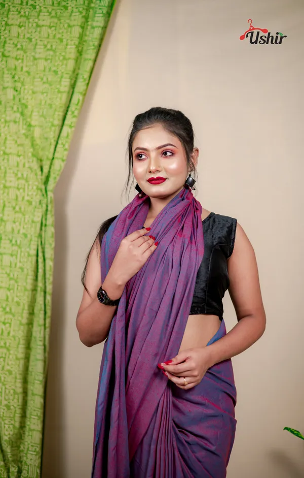Dualtone_Solid_Plain_Cotton_Handloom_One_Saree