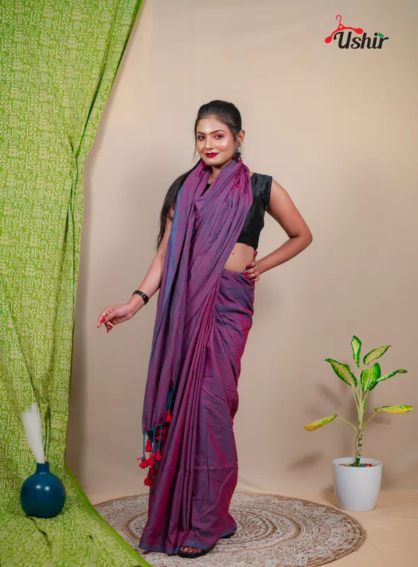 Dualtone_Solid_Plain_Cotton_Handloom_One_Saree