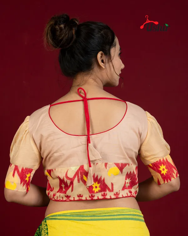 Desinger_jamdani_blouse_Beige