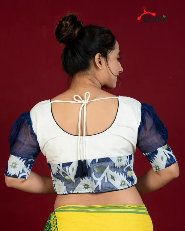 Combo_Of_Designer_jamdani_Blouse_(Pink_&_Beige)