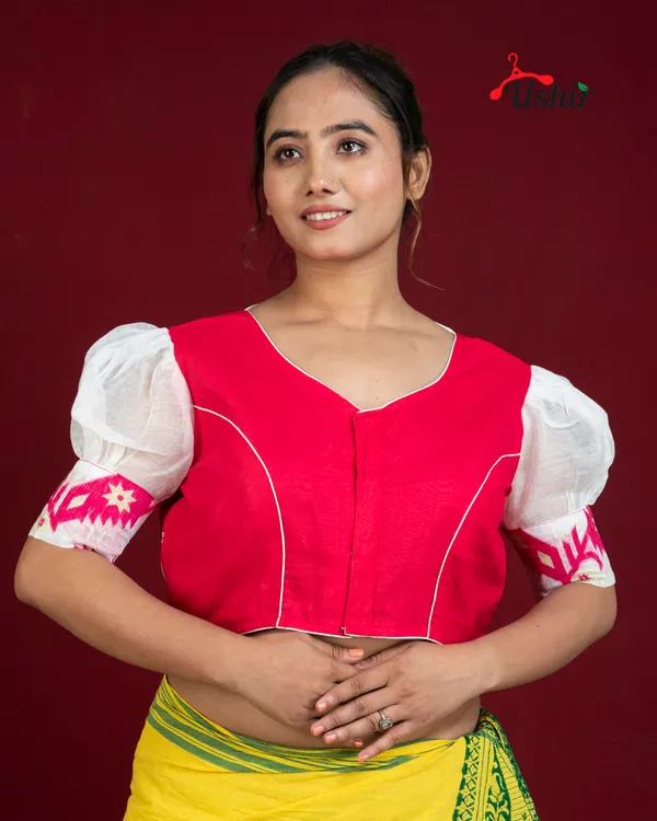 Desinger_jamdani_blouse_Pink