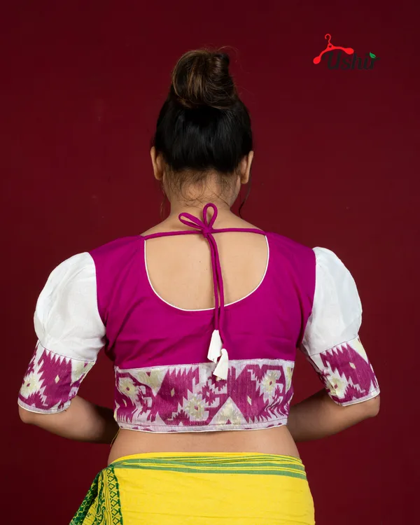 Combo_Of_Designer_jamdani_Blouse_(Pink_&_Beige)