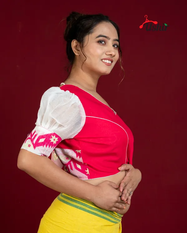 Desinger_jamdani_blouse_Pink