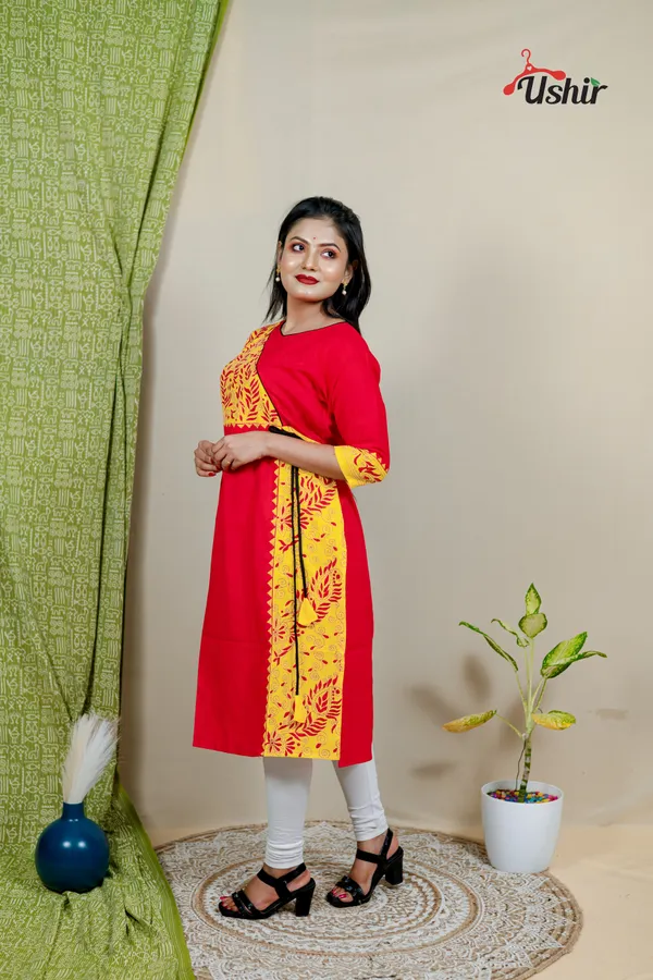 Kantha_stitch_angrakha_pink_kurti