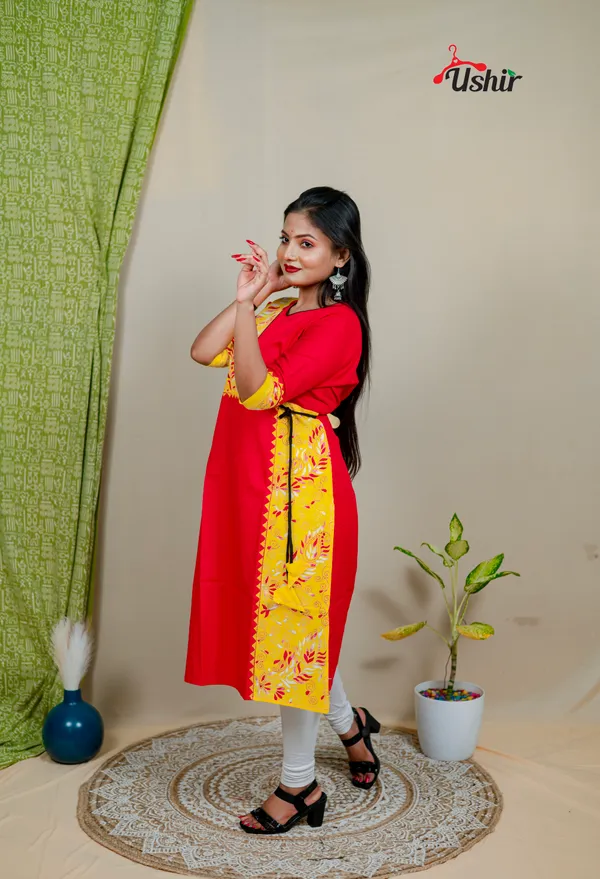 Kantha_stitch_angrakha_pink_multi_kurti
