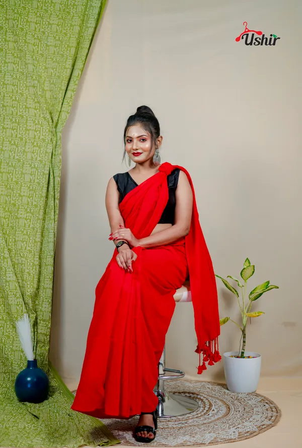 Lovely_Solid_Plain_Cotton_Handloom_One_Saree