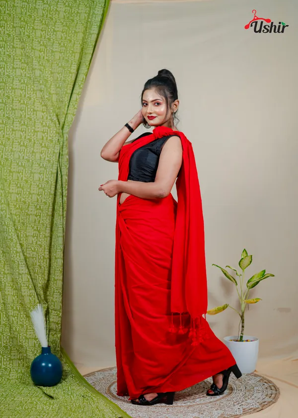 Lovely_Solid_Plain_Cotton_Handloom_One_Saree