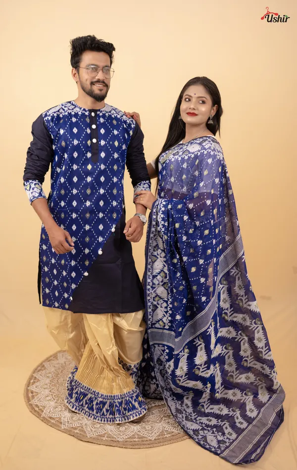 Navy_blue_dhakai_couple_set