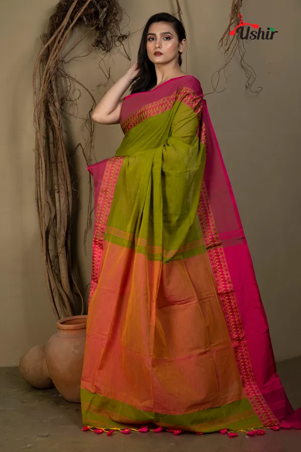 OLIVE_GREEN_Dual_mahapar_handllom_saree