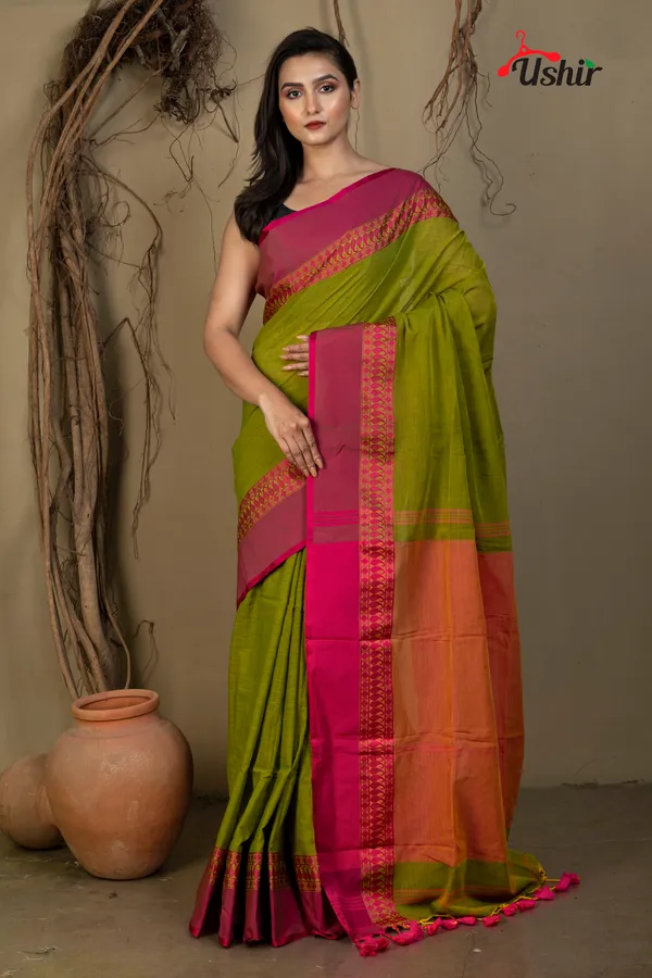 OLIVE_GREEN_Dual_mahapar_handllom_saree