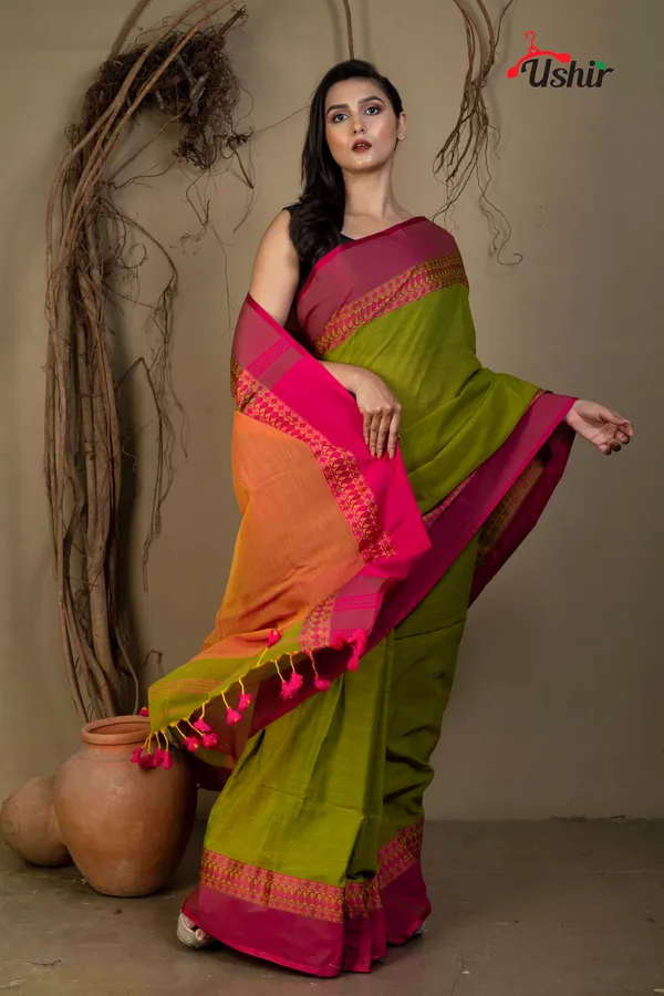 OLIVE_GREEN_Dual_mahapar_handllom_saree