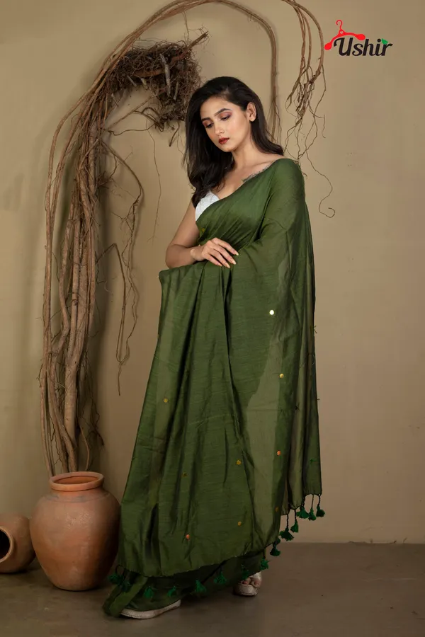 Oliveen_Sequence_Cotton_Saree
