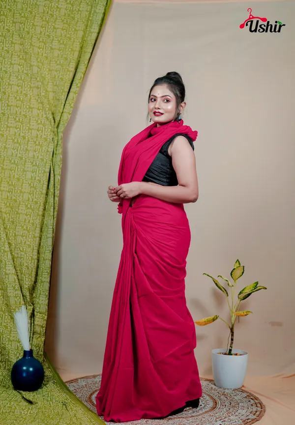 Queen_Solid_Plain_Cotton_Handloom_One_Saree