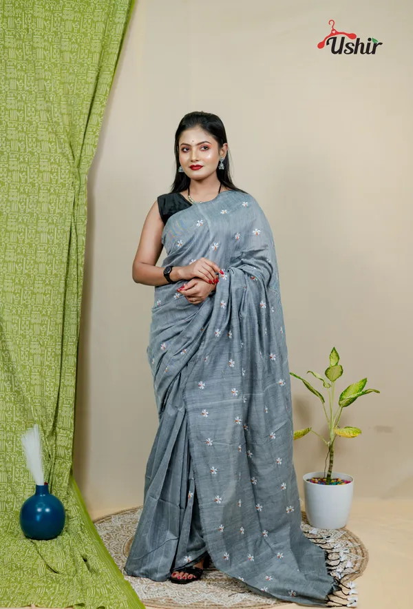 Solider_Embroidery_Cotton_Saree
