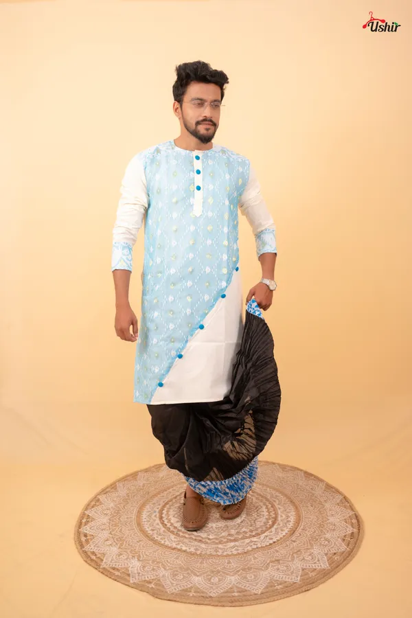 Sky_blue_dhakai_couple_set