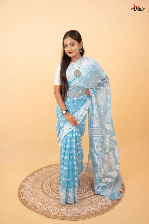 Sky_Blue_Dhakai_Jamdani_Saree