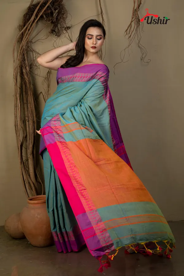 TURQUOISE_Dual_mahapar_handllom_saree