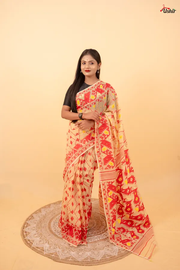 Tussar_Saree_And_Kurta_With_Dhoti_Combo_Set