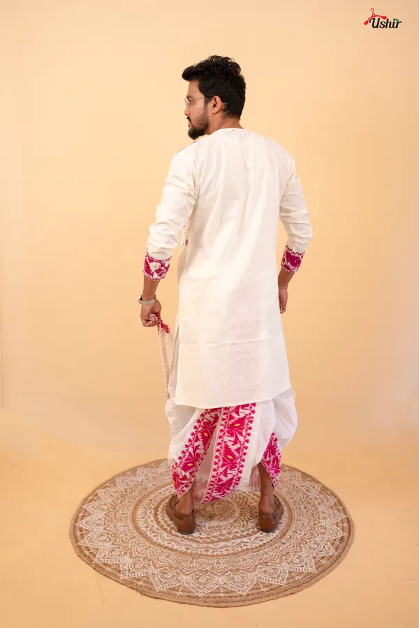 White_&_purple_dhakai_couple_set